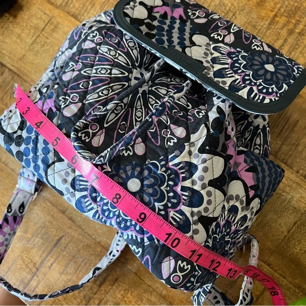 Vera Bradley Mimosa Medallion Purple Floral Essential Compact Backpack